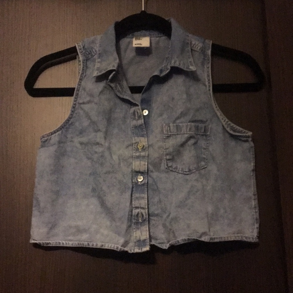 Button down crop top